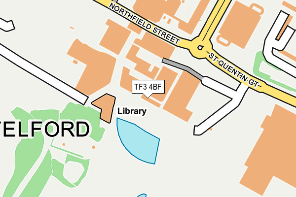 TF3 4BF map - OS OpenMap – Local (Ordnance Survey)