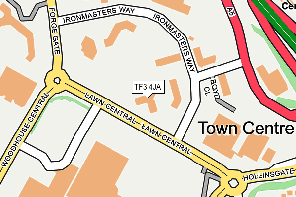 TF3 4JA map - OS OpenMap – Local (Ordnance Survey)