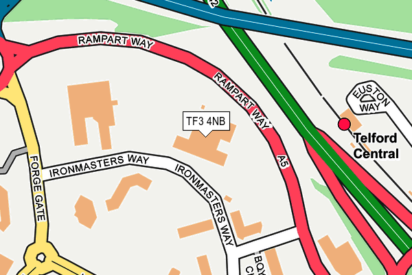TF3 4NB map - OS OpenMap – Local (Ordnance Survey)