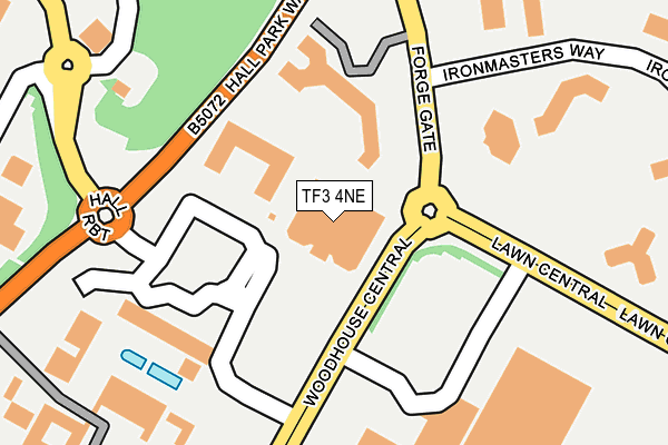 TF3 4NE map - OS OpenMap – Local (Ordnance Survey)