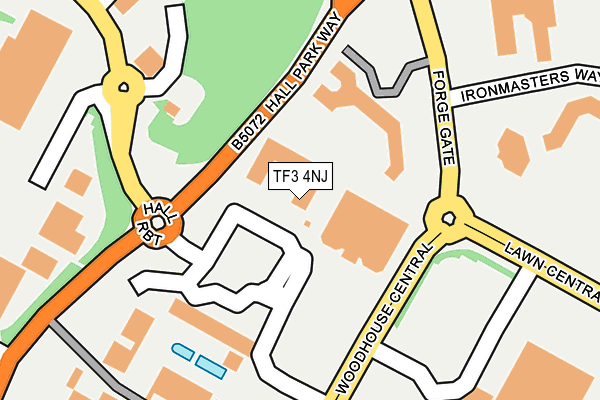 TF3 4NJ map - OS OpenMap – Local (Ordnance Survey)