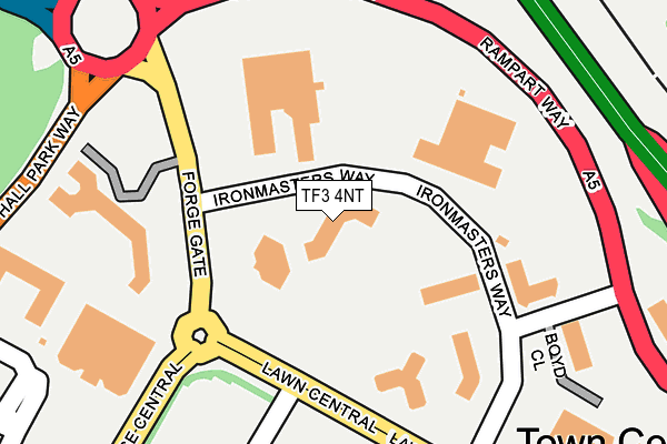 TF3 4NT map - OS OpenMap – Local (Ordnance Survey)