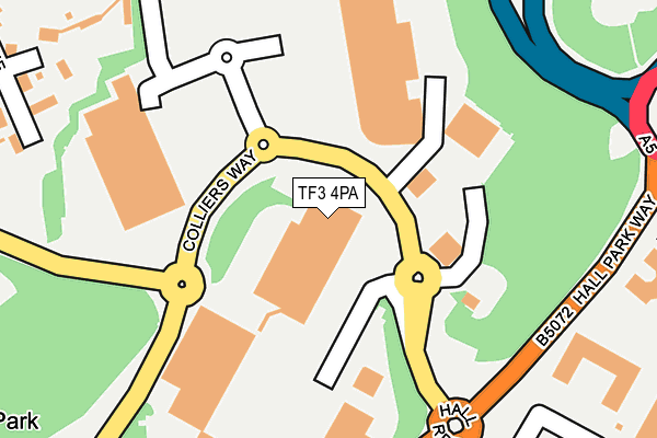 TF3 4PA map - OS OpenMap – Local (Ordnance Survey)