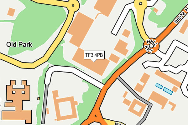 TF3 4PB map - OS OpenMap – Local (Ordnance Survey)