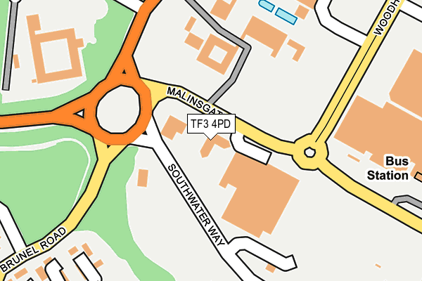 TF3 4PD map - OS OpenMap – Local (Ordnance Survey)
