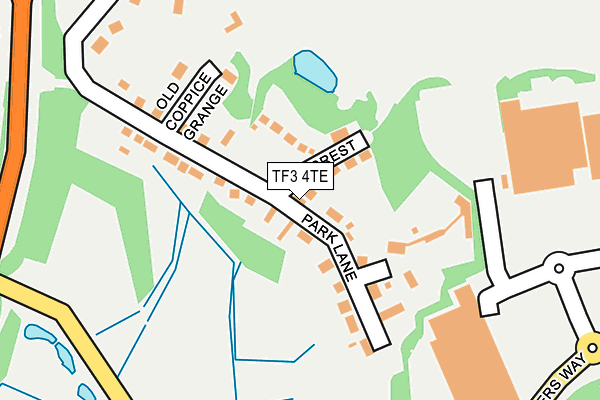 TF3 4TE map - OS OpenMap – Local (Ordnance Survey)