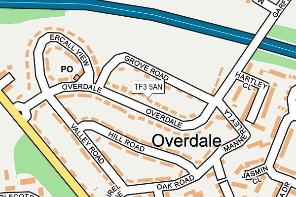 TF3 5AN map - OS OpenMap – Local (Ordnance Survey)