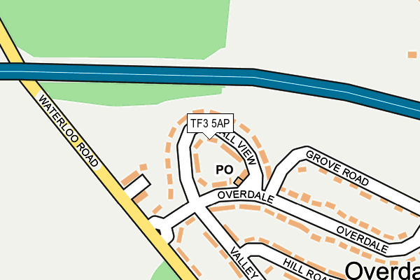 TF3 5AP map - OS OpenMap – Local (Ordnance Survey)