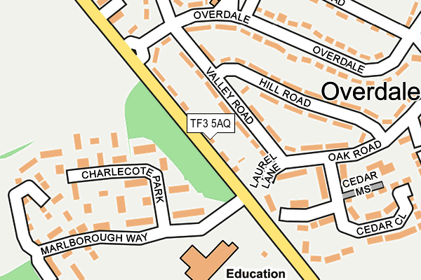 TF3 5AQ map - OS OpenMap – Local (Ordnance Survey)