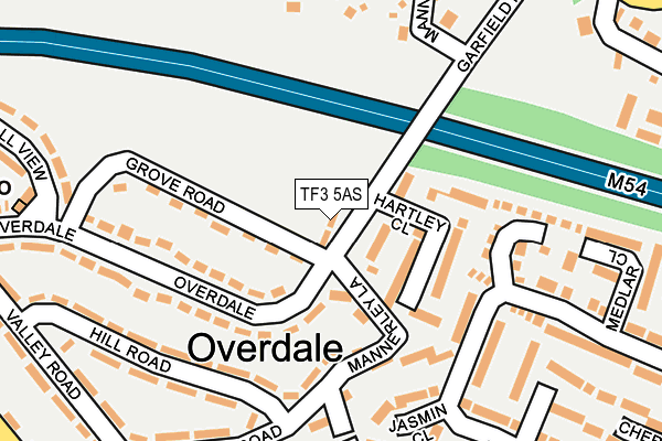 TF3 5AS map - OS OpenMap – Local (Ordnance Survey)