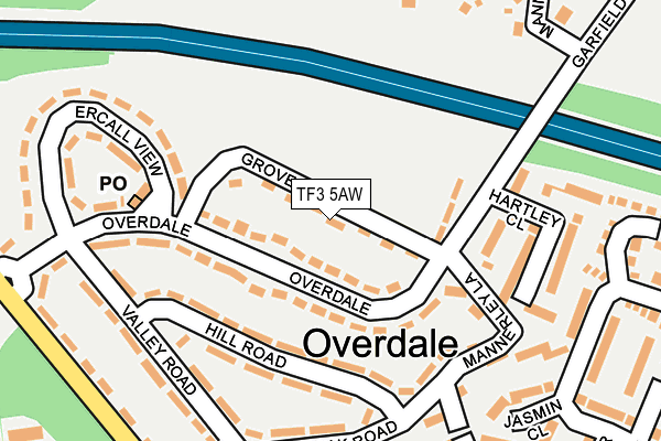 TF3 5AW map - OS OpenMap – Local (Ordnance Survey)