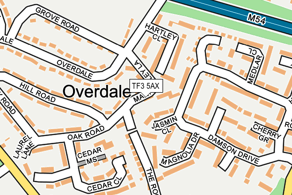 TF3 5AX map - OS OpenMap – Local (Ordnance Survey)