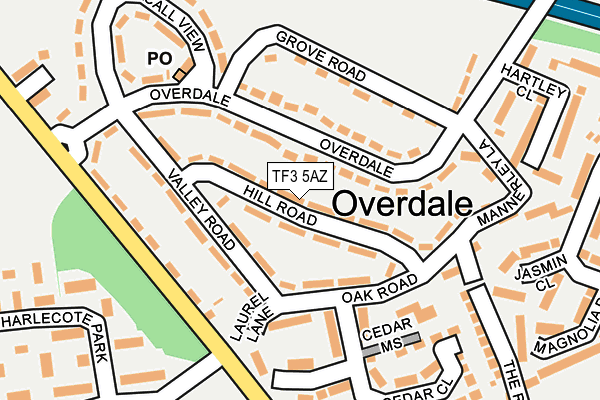 TF3 5AZ map - OS OpenMap – Local (Ordnance Survey)