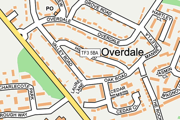 TF3 5BA map - OS OpenMap – Local (Ordnance Survey)