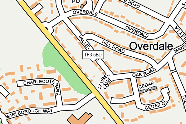 TF3 5BD map - OS OpenMap – Local (Ordnance Survey)