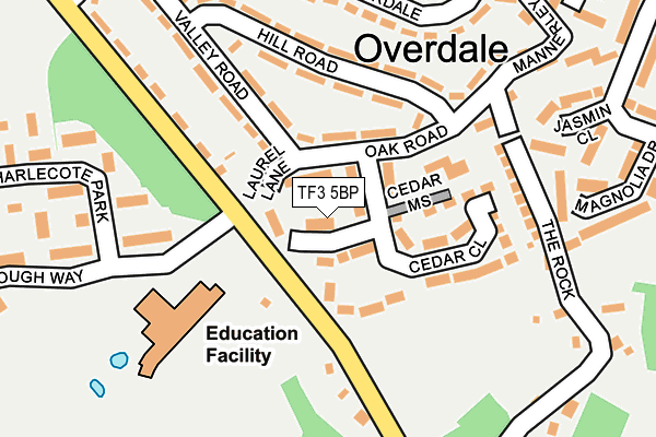 TF3 5BP map - OS OpenMap – Local (Ordnance Survey)