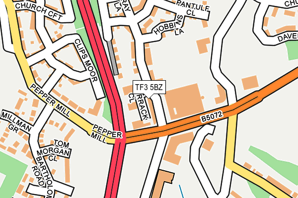 TF3 5BZ map - OS OpenMap – Local (Ordnance Survey)