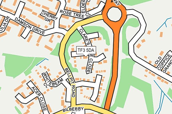 TF3 5DA map - OS OpenMap – Local (Ordnance Survey)