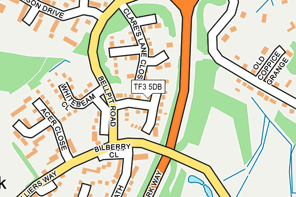TF3 5DB map - OS OpenMap – Local (Ordnance Survey)