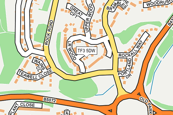 TF3 5DW map - OS OpenMap – Local (Ordnance Survey)
