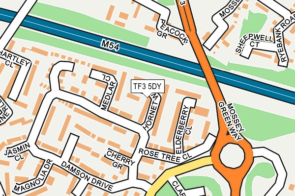 TF3 5DY map - OS OpenMap – Local (Ordnance Survey)