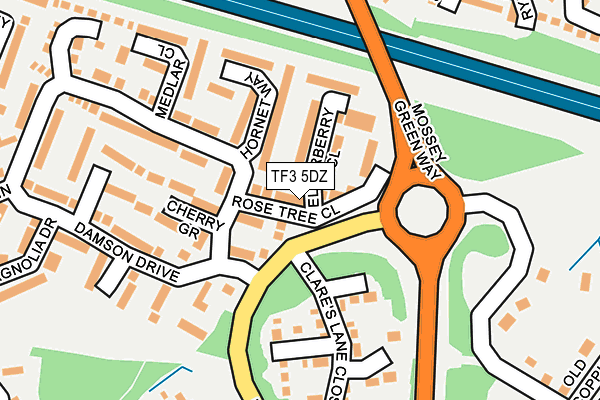 TF3 5DZ map - OS OpenMap – Local (Ordnance Survey)