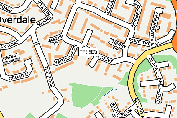 TF3 5EQ map - OS OpenMap – Local (Ordnance Survey)