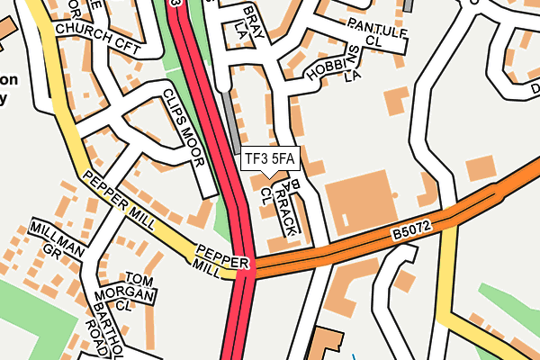TF3 5FA map - OS OpenMap – Local (Ordnance Survey)