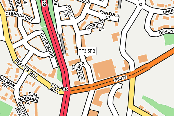 TF3 5FB map - OS OpenMap – Local (Ordnance Survey)