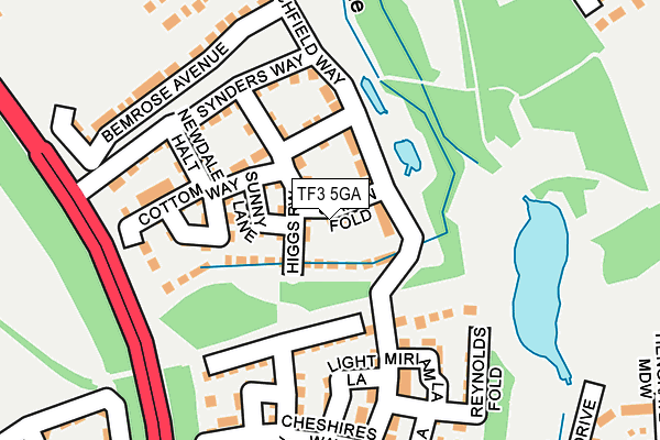 TF3 5GA map - OS OpenMap – Local (Ordnance Survey)