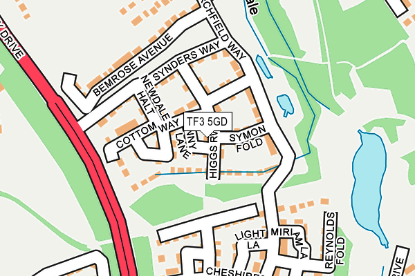 TF3 5GD map - OS OpenMap – Local (Ordnance Survey)