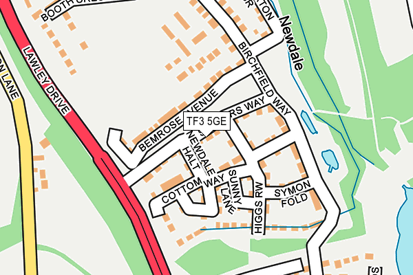 TF3 5GE map - OS OpenMap – Local (Ordnance Survey)
