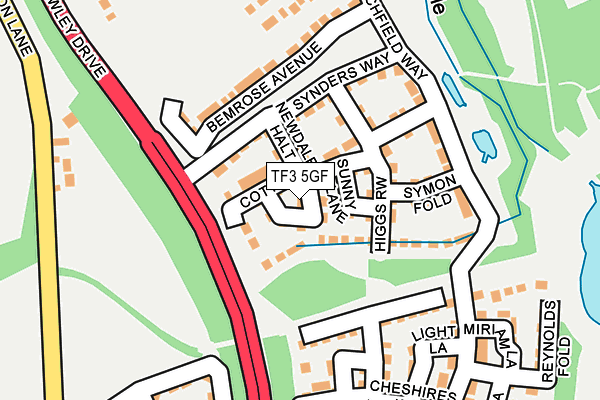 TF3 5GF map - OS OpenMap – Local (Ordnance Survey)