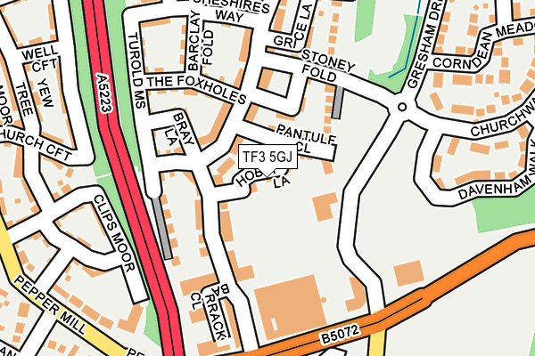 TF3 5GJ map - OS OpenMap – Local (Ordnance Survey)