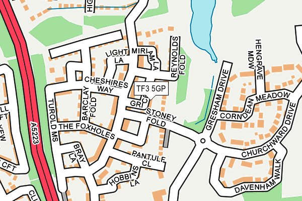 TF3 5GP map - OS OpenMap – Local (Ordnance Survey)