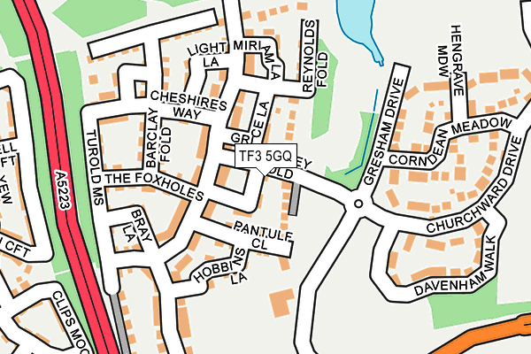 TF3 5GQ map - OS OpenMap – Local (Ordnance Survey)