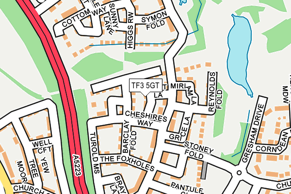 TF3 5GT map - OS OpenMap – Local (Ordnance Survey)
