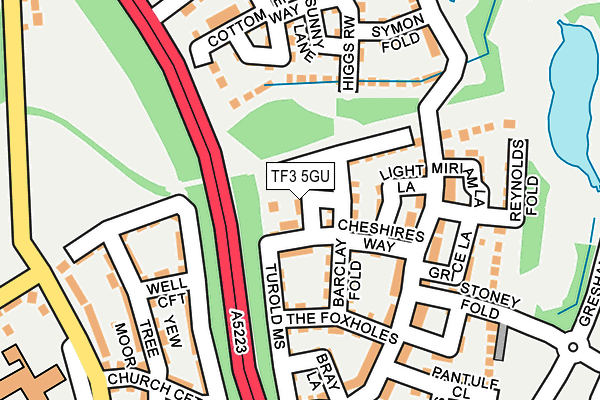 TF3 5GU map - OS OpenMap – Local (Ordnance Survey)