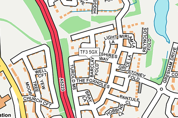 TF3 5GX map - OS OpenMap – Local (Ordnance Survey)