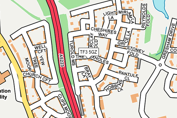 TF3 5GZ map - OS OpenMap – Local (Ordnance Survey)