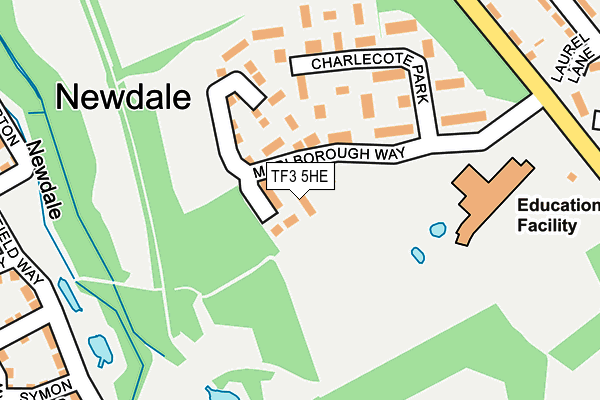 TF3 5HE map - OS OpenMap – Local (Ordnance Survey)