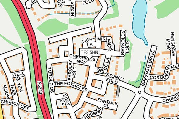 TF3 5HN map - OS OpenMap – Local (Ordnance Survey)