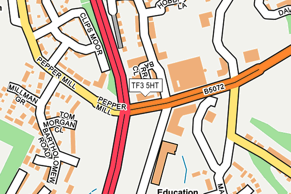 TF3 5HT map - OS OpenMap – Local (Ordnance Survey)