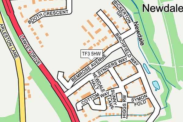 TF3 5HW map - OS OpenMap – Local (Ordnance Survey)