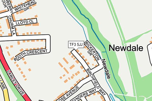 TF3 5JJ map - OS OpenMap – Local (Ordnance Survey)