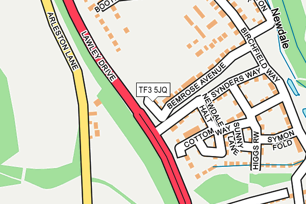 TF3 5JQ map - OS OpenMap – Local (Ordnance Survey)