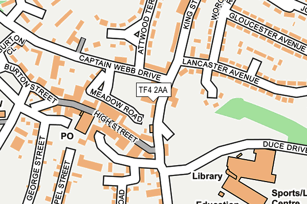 TF4 2AA map - OS OpenMap – Local (Ordnance Survey)