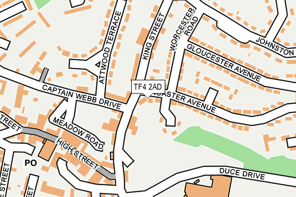 TF4 2AD map - OS OpenMap – Local (Ordnance Survey)