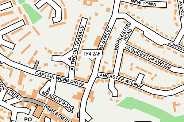 TF4 2AF map - OS OpenMap – Local (Ordnance Survey)