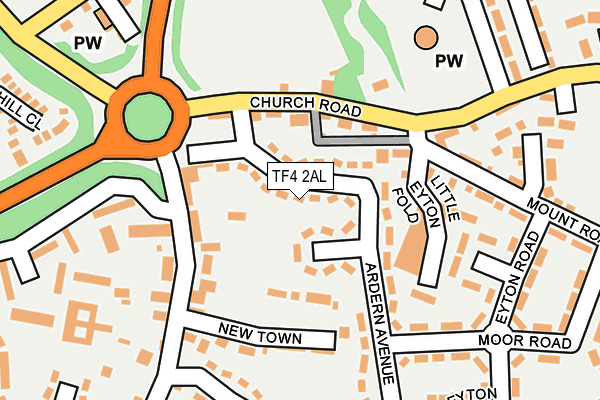 TF4 2AL map - OS OpenMap – Local (Ordnance Survey)